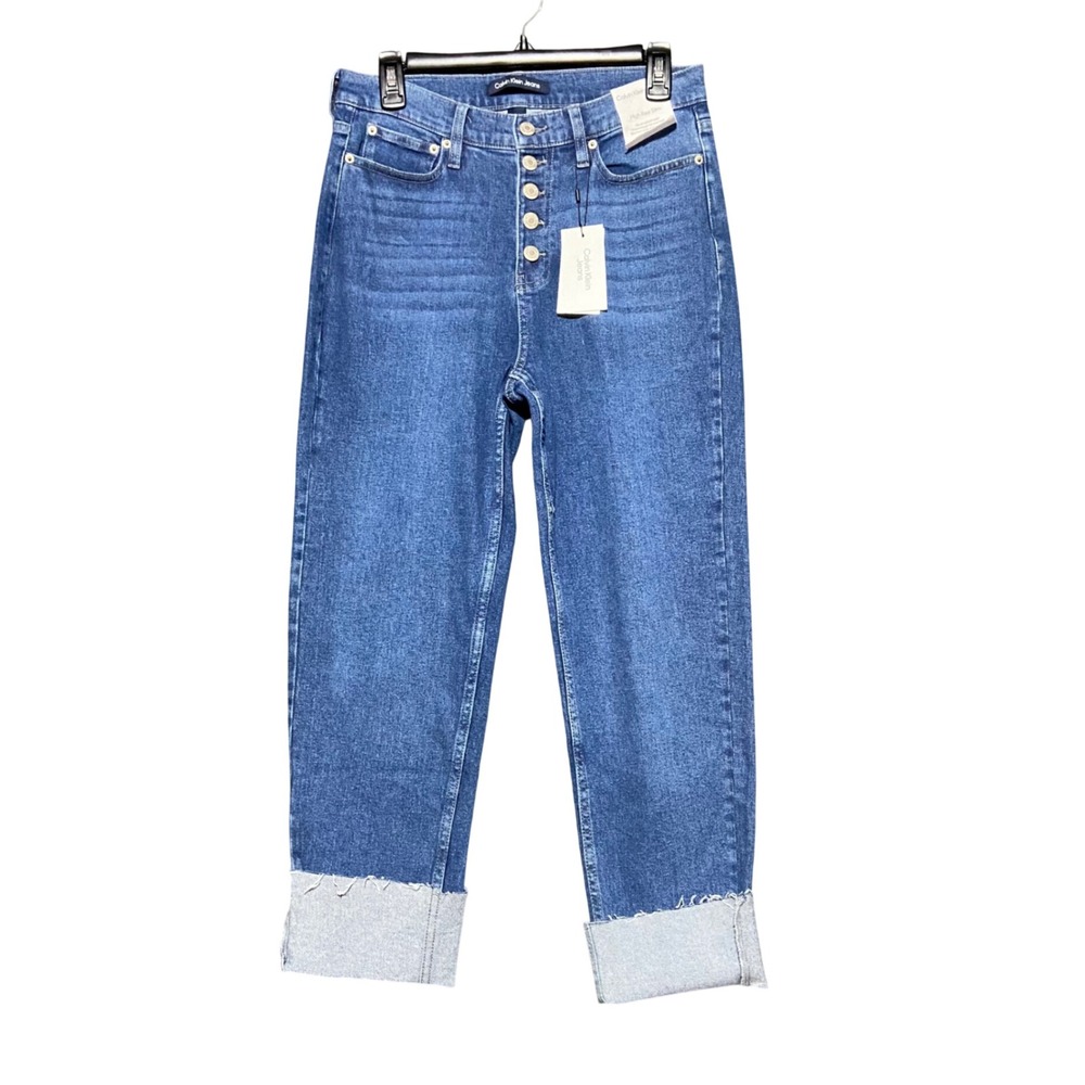 Calvin Klein Women's High Rise Slim Ankle Length Button Fly Denim Jeans‎ 10P